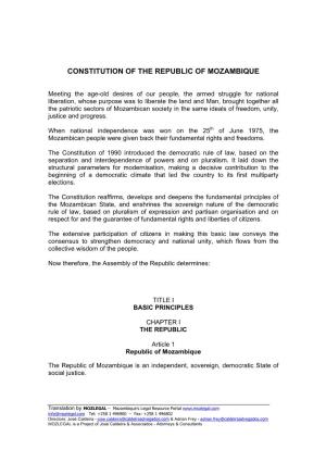 Constitution of the Republic of Mozambique