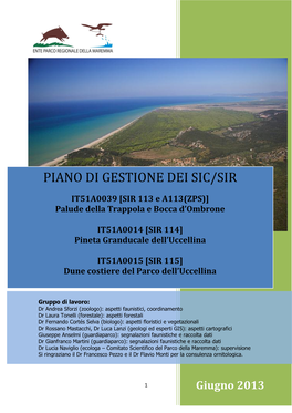 Piano Di Gestione Dei Sic/Sir