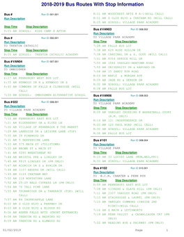 2018-2019 Bus Routes with Stop Information