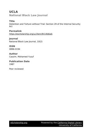 Section 29 of the Internal Security Act