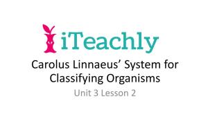 Carolus Linnaeus' System for Classifying Organisms