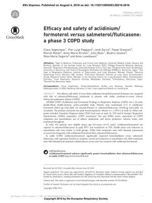 Formoterol Versus Salmeterol/Fluticasone: a Phase 3 COPD Study