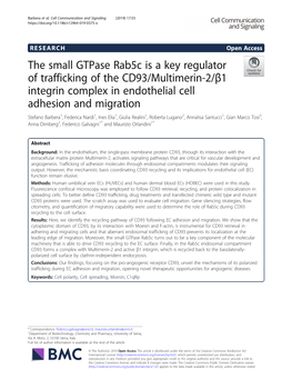The Small Gtpase Rab5c Is a Key Regulator of Trafficking of the CD93
