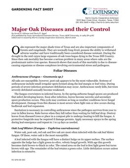 Major Oak Diseases and Their Control by Jerral D