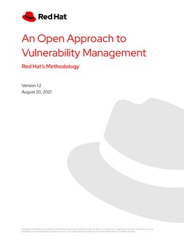 An Open Approach to Vulnerability Management Red Hat’S Methodology