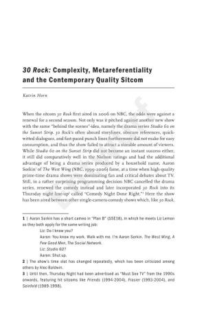 30 Rock: Complexity, Metareferentiality and the Contemporary Quality Sitcom