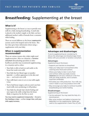 Breastfeeding: Supplementing at the Breast Fact Sheet