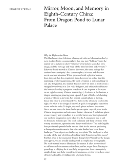 Mirror, Moon, and Memory in Eighth-Century China: from Dragon Pond to Lunar Palace