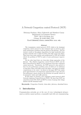 A Network Congestion Control Protocol (NCP)