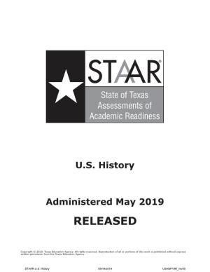 U.S. History Administered May 2019