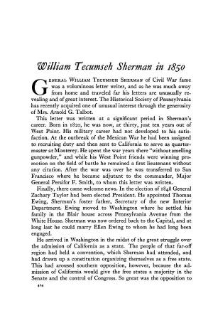 William Tecumseh Sherman in 1850