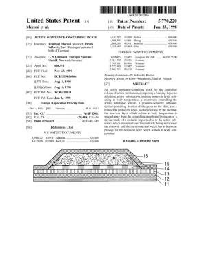 United States Patent 19 11 Patent Number: 5,770,220 Meconi Et Al