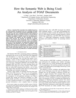 How the Semantic Web Is Being Used: an Analysis of FOAF