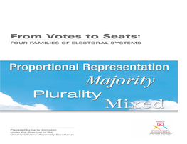 From Votes to Seats: FOUR FAMILIES of ELECTORAL SYSTEMS