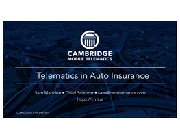 Telematics in Auto Insurance