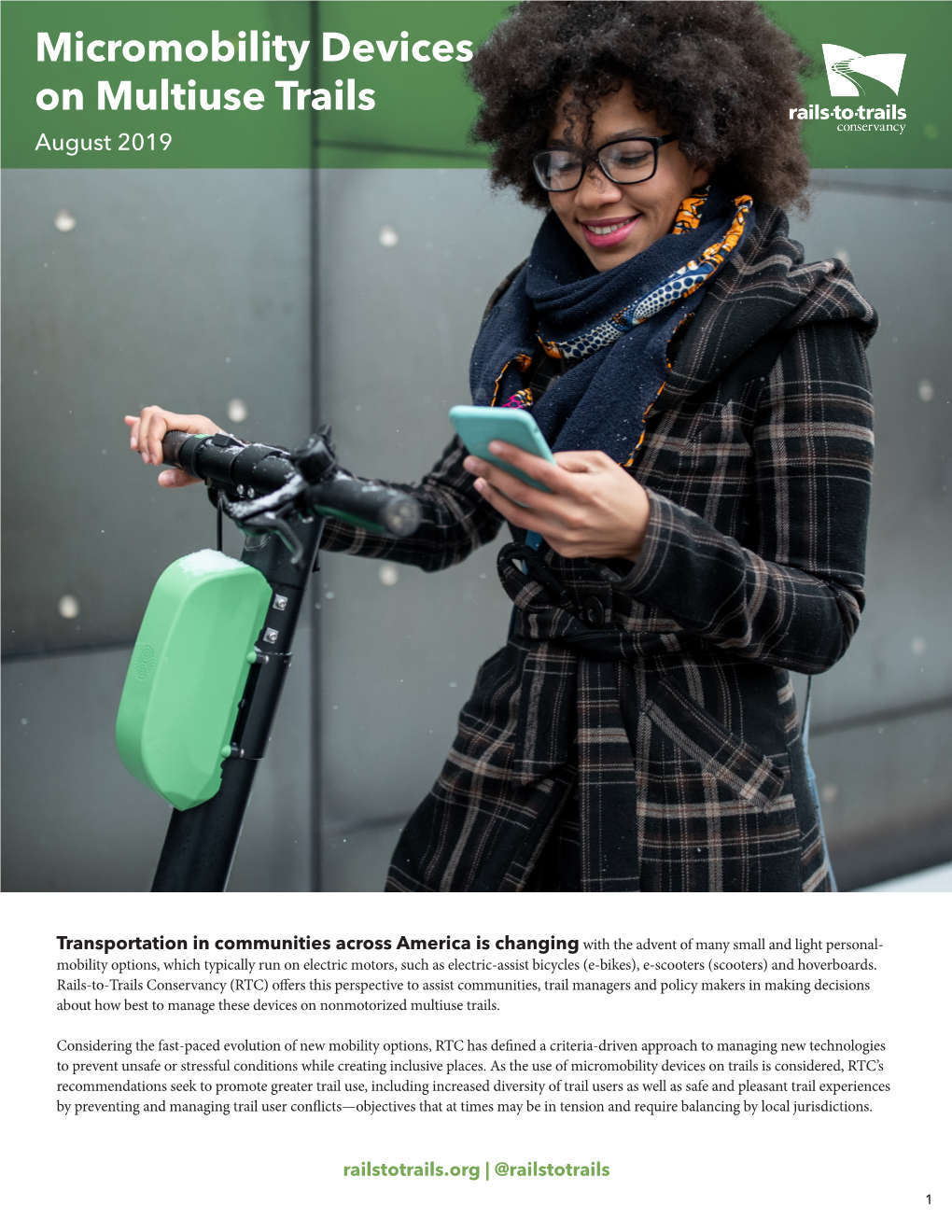 Micromobility Devices on Multiuse Trails August 2019