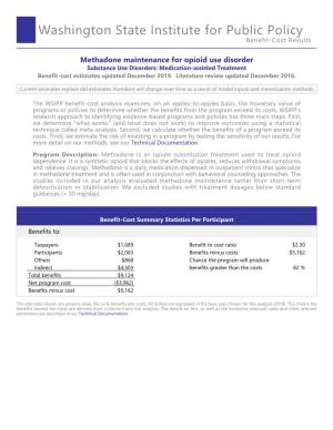 Methadone Maintenance for Opioid Use Disorder