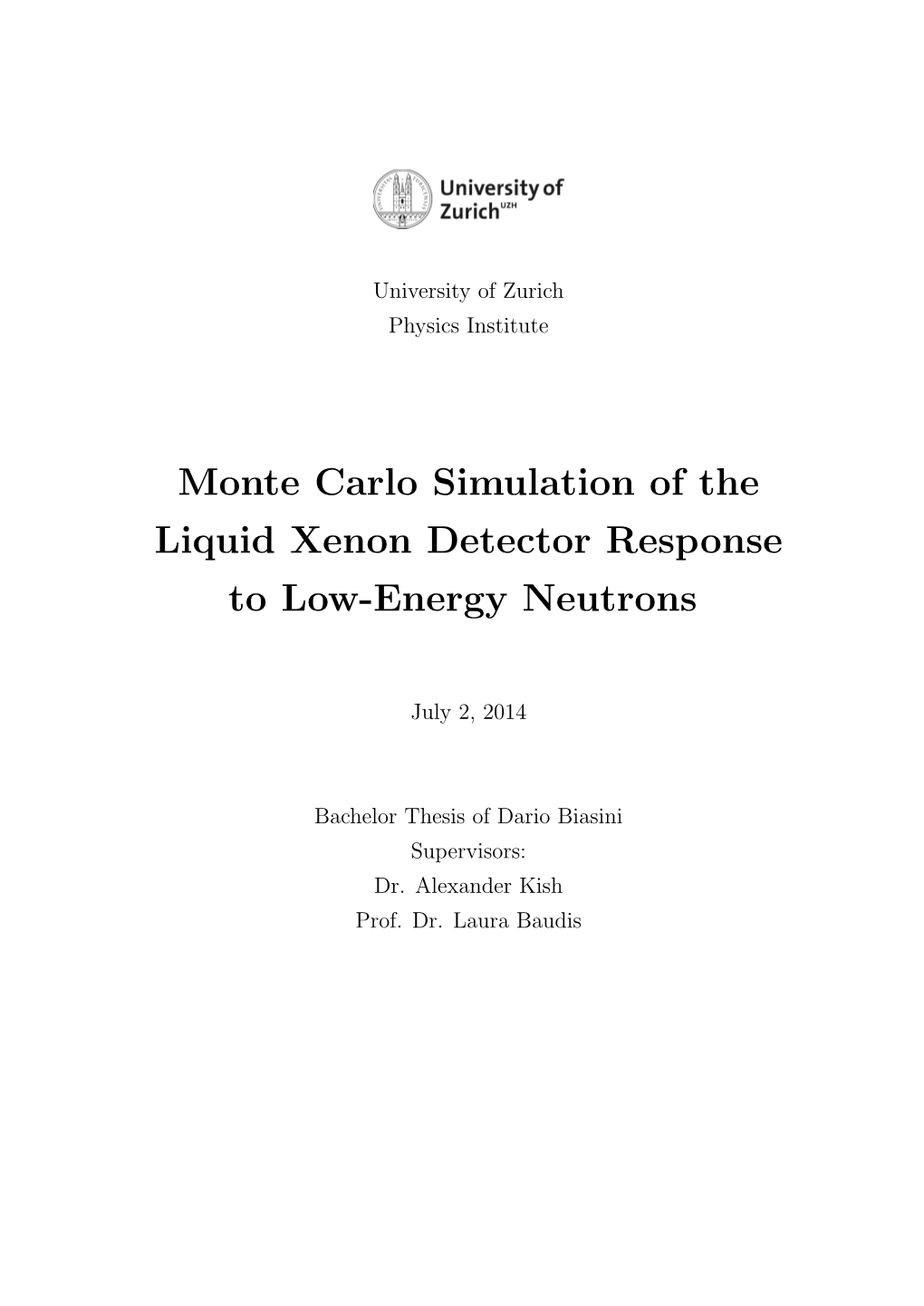 Monte Carlo Simulation of the Liquid Xenon Detector Response to Low-Energy Neutrons