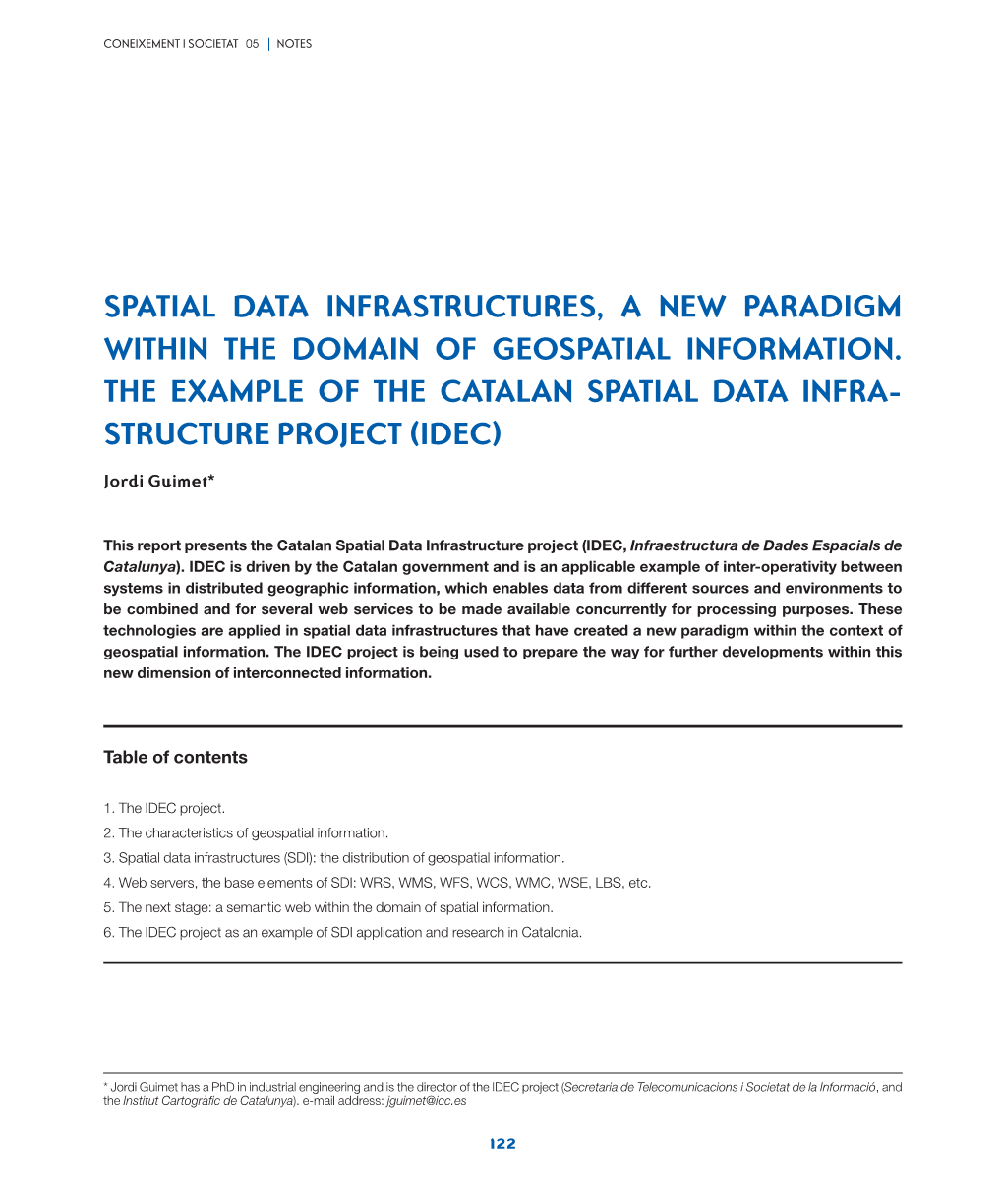 Spatial Data Infrastructures, a New Paradigm Within the Domain of Geospatial Information