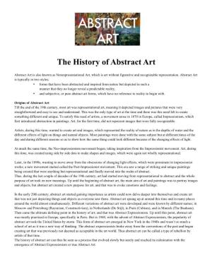The History of Abstract Art