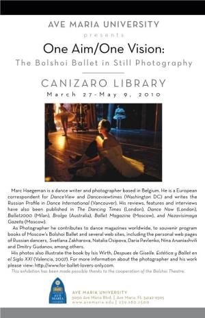 One Aim/One Vision: the Bolshoi Ballet in Still Photography