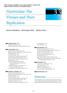 Flaviviridae: the Viruses and Their Replication 1103