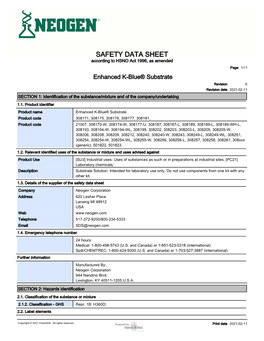 Enhanced K-Blue Subst, ..., Safety Data Sheet, English