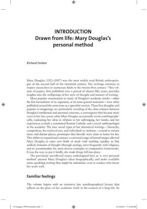 INTRODUCTION Drawn from Life: Mary Douglas's Personal Method