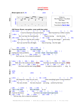 Land of Confusion As Sung by Genesis