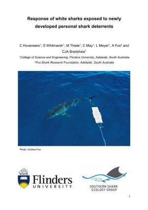 Response of White Sharks Exposed to Newly Developed Personal Shark Deterrents