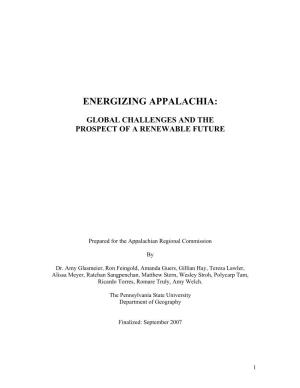 Energizing Appalachia: Global Challenges and the Prospect of A