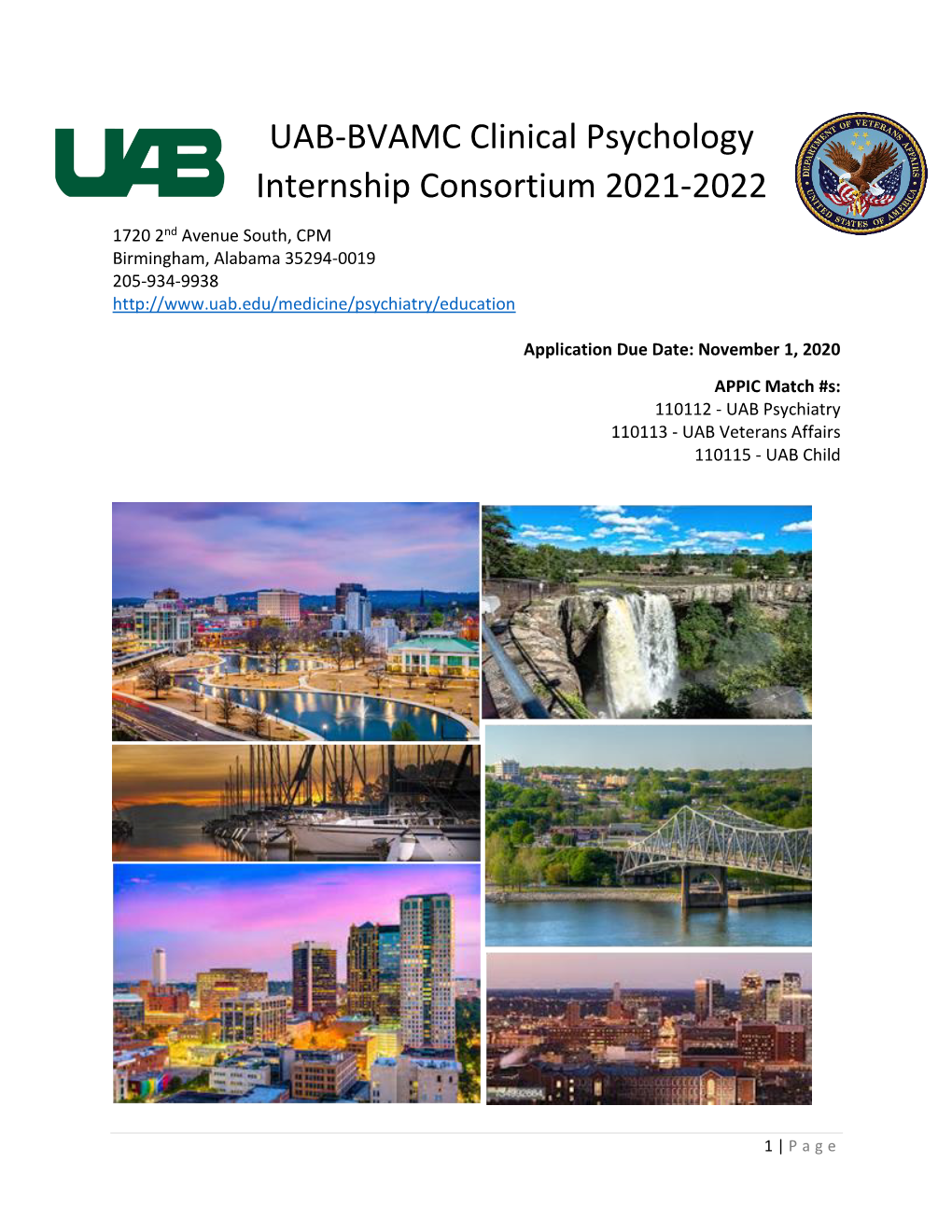 UAB-BVAMC Clinical Psychology Internship Consortium 2021-2022