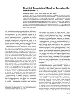 Simplified Computational Model for Generating Bio- Logical Networks