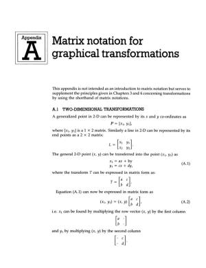 Matrix Notation for Graphical Transformations