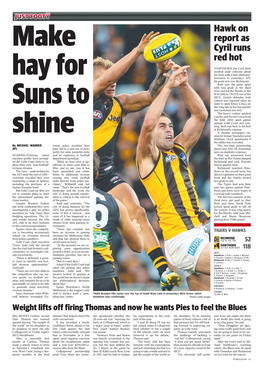 Hawk on Report As Cyril Runs Red