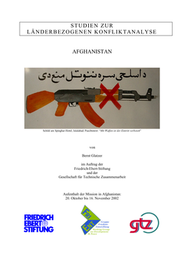 Studien Zur Länderbezogenen Konfliktanalyse Afghanistan