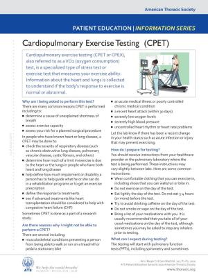 Cardiopulmonary Exercise Testing (CPET)