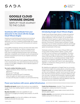 Google Cloud Vmware Engine Simplify Your Journey to the Cloud