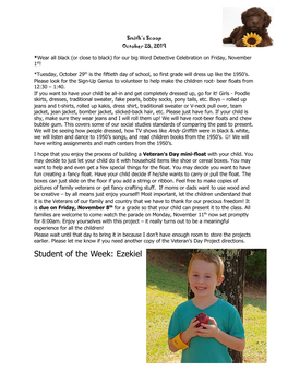 Student of the Week: Ezekiel