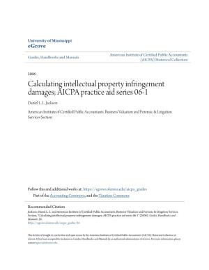 Calculating Intellectual Property Infringement Damages; AICPA Practice Aid Series 06-1 Daniel L