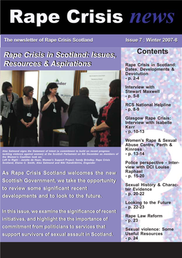 The Newsletter of Rape Crisis Scotland Issue 7 : Winter 2007-8