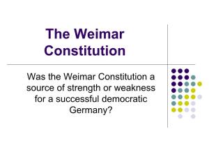 The Weimar Constitution