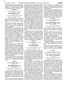 CONGRESSIONAL RECORD— Extensions of Remarks E2293 HON