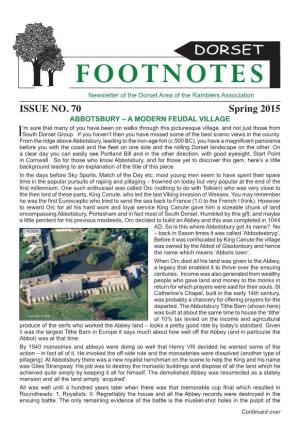 FOOTNOTES Newsletter of the Dorset Area of the Ramblers Association ISSUE NO
