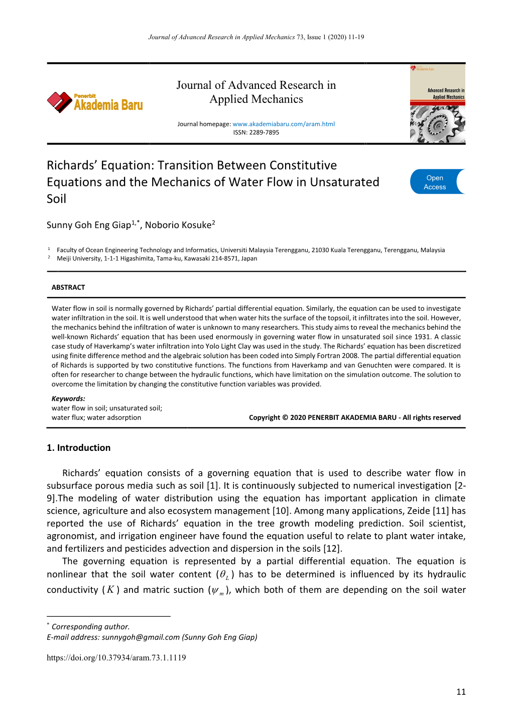 Richards' Equation: Transition Between Constitutive Equations