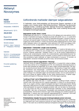 Aktienyt Novozymes