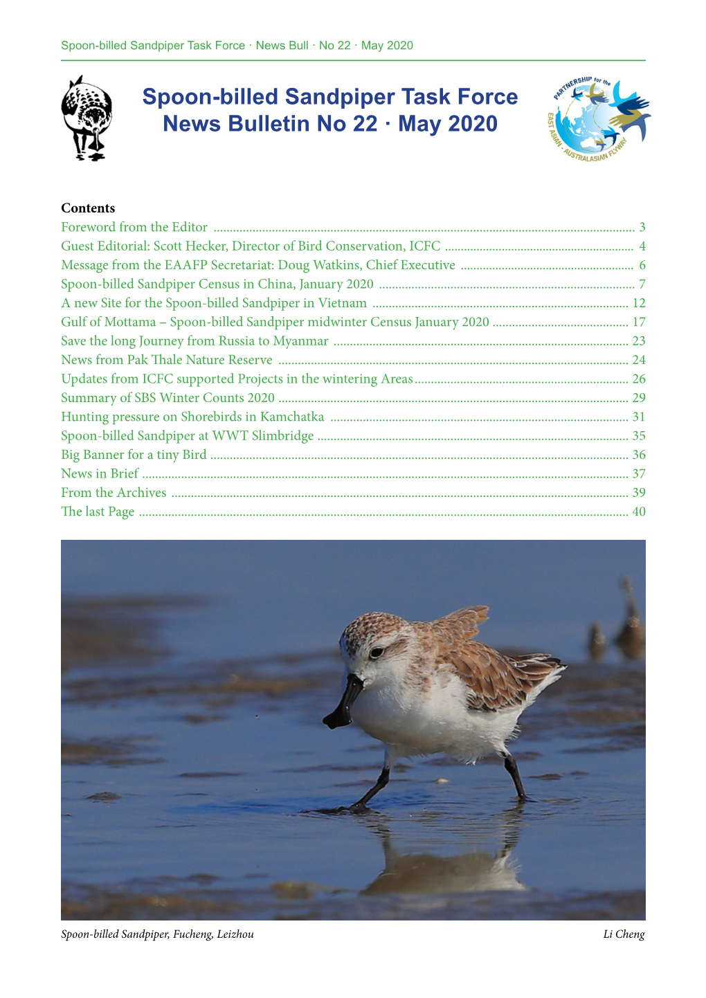 Spoon-Billed Sandpiper Task Force · News Bull · No 22 · May 2020