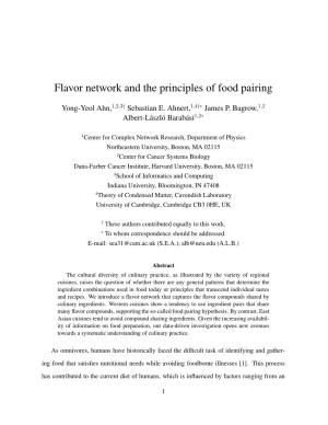 Flavor Network and the Principles of Food Pairing