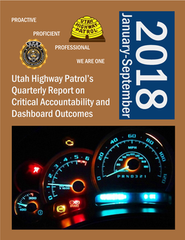 Utah Highway Patrol's Quarterly Report on Critical Accountability
