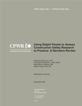 Using Delphi Panels to Assess Construction Safety Research to Practice: a Narrative Review